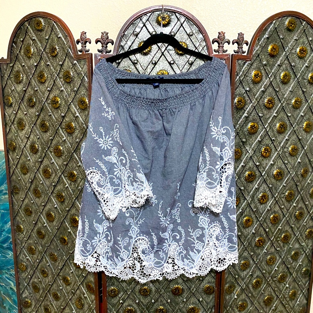Denim 24/7 off shoulder top